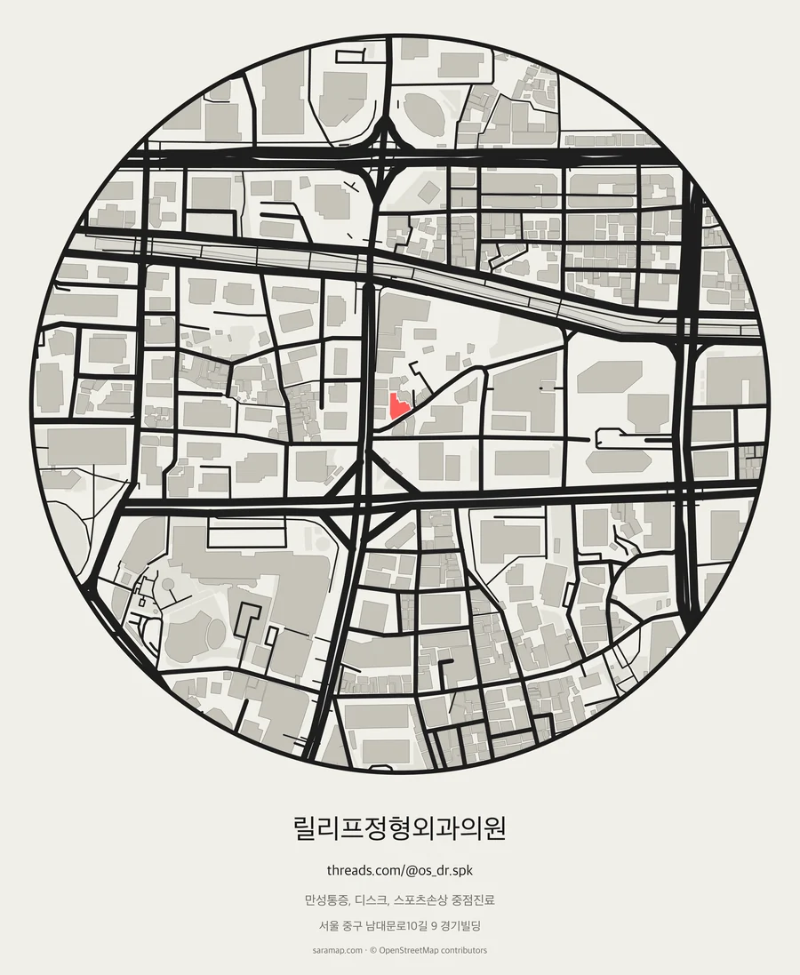 릴리프정형외과의원 주변을 그린 지도 그림