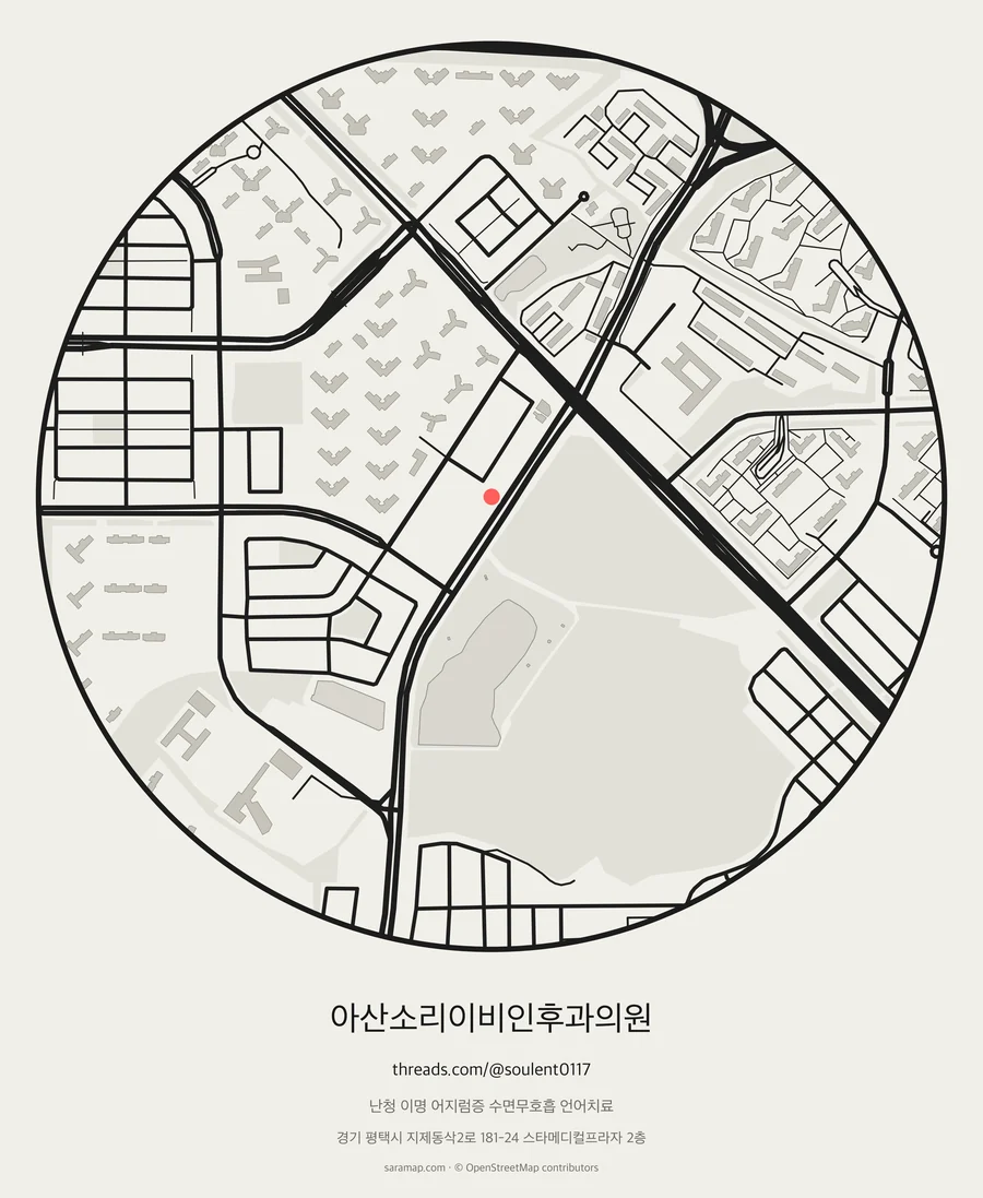 아산소리이비인후과의원 주변을 그린 지도 그림